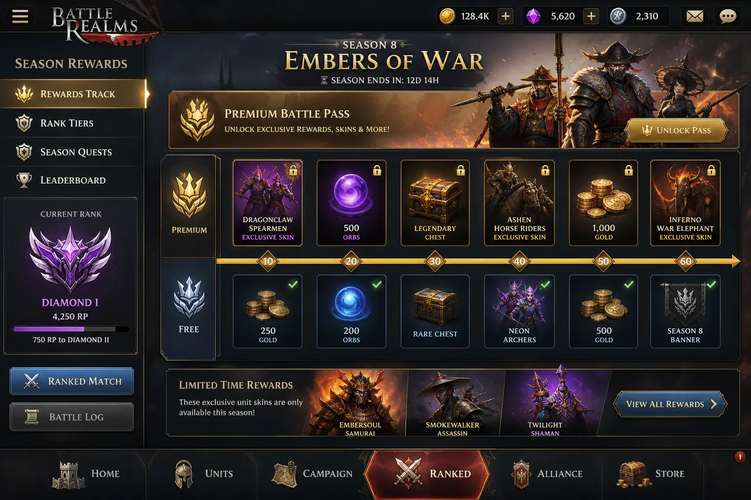 Battle Realms, сезонные награды и battle pass