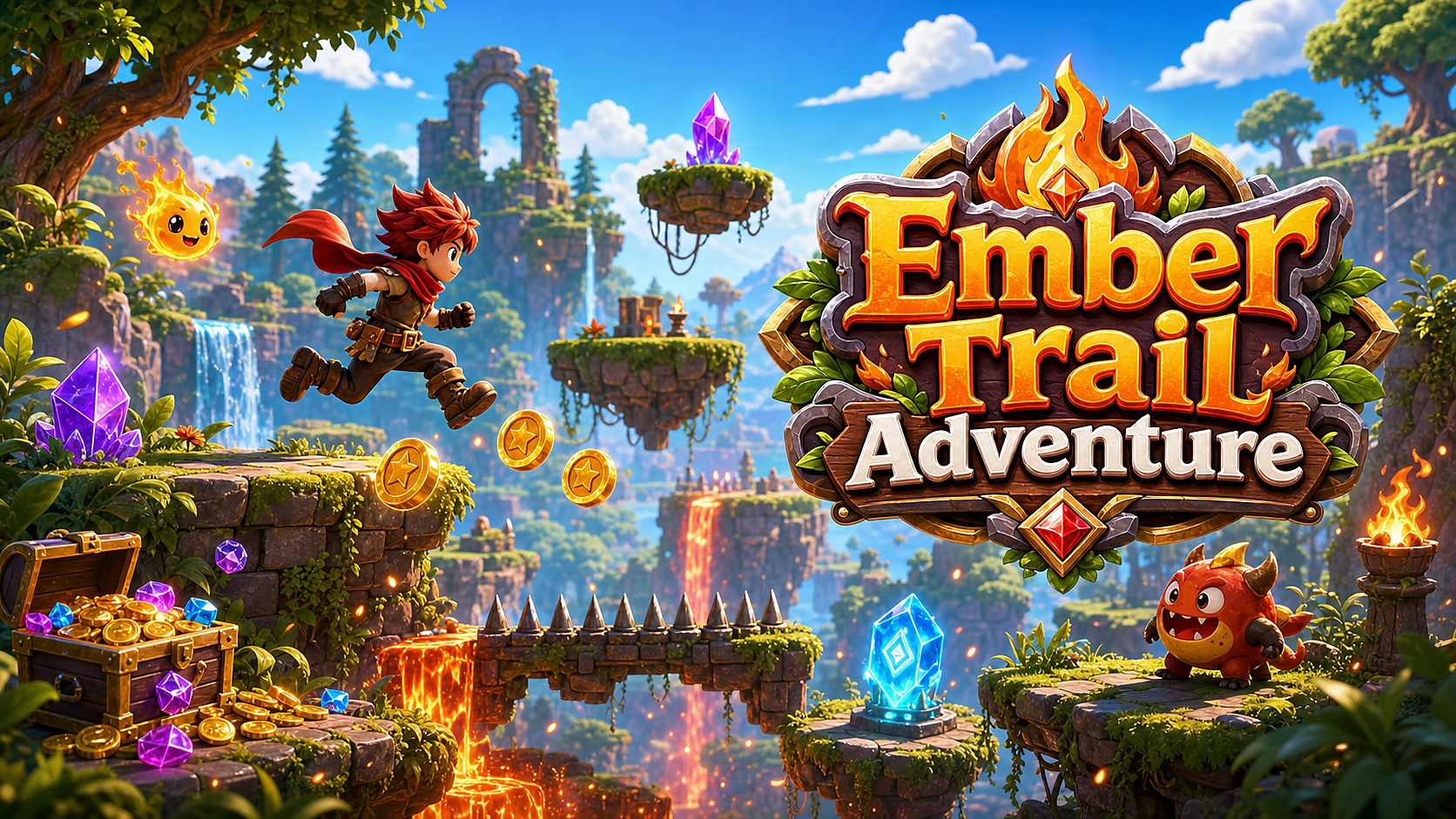 Ember Trail Adventure, обложка 2D Platformer с названием игры