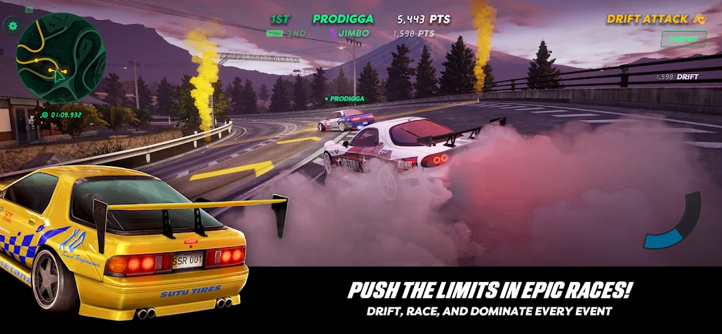 Neon Drift Online, экран онлайн-гонок из Google Play