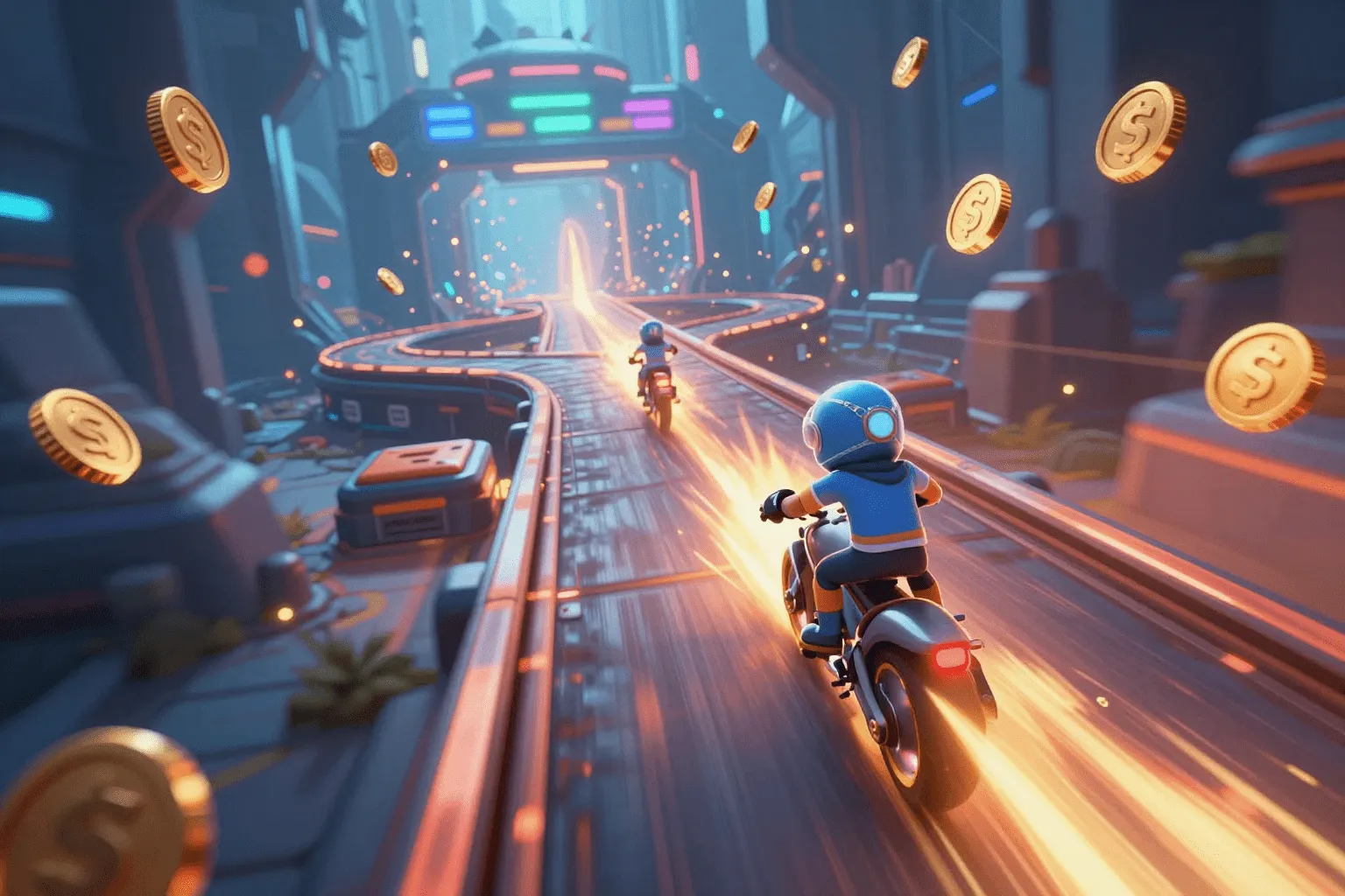 Геймплей Hyper Runner с ускорением и сбором монет